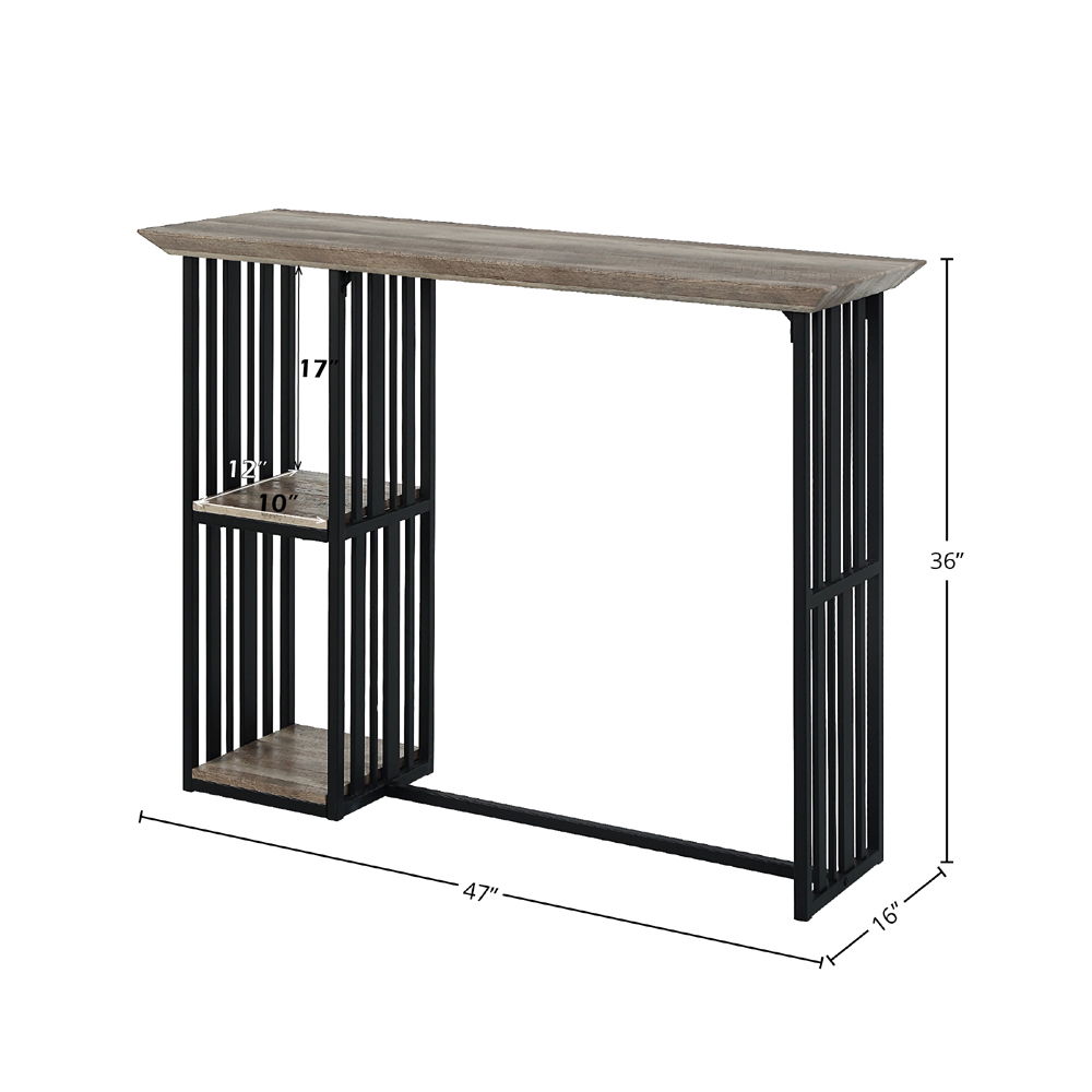 Zudora - Counter Height Table - Oak & Sandy Black