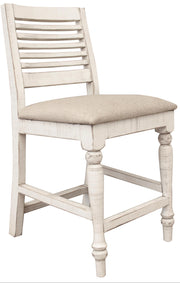 International Furniture Direct Stone - Barstool With Turned Legs (Set of 2) - Antiqued Ivory | Meri Furniture
