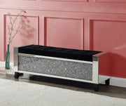 Noralie - Bench With Storage - Mirrored & Faux Diamonds