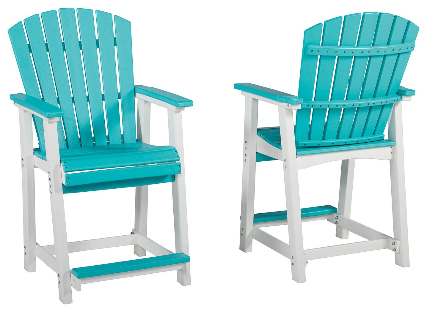 Ashley Furniture Eisely - Turquoise / White - Barstool (Set of 2) | Meri Furniture