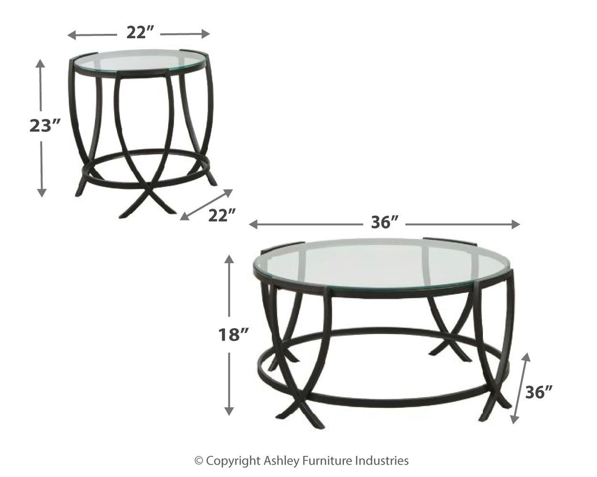 Ashley Furniture Tarrin - Black - Occasional Table Set (Set of 3) | Meri Furniture