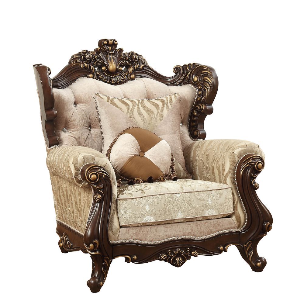 ACME Shalisa - Chair - Fabric & Walnut | Meri Furniture