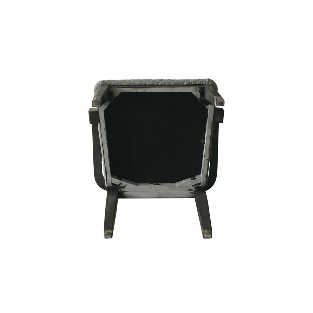 House Beatrice - Arm Chair Set of 2) - Two Tone Gray Fabric & Charcoal