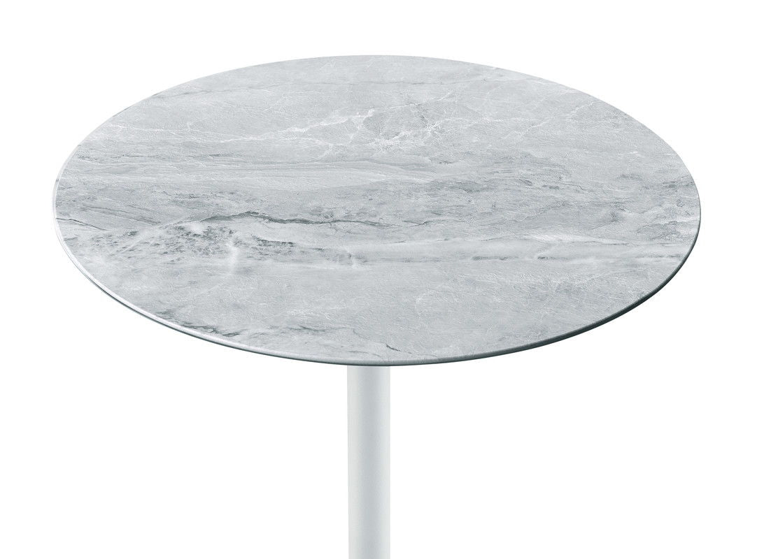 Orbit 15.5"W End Table with Height Adjustable Gray Marble Textured Top