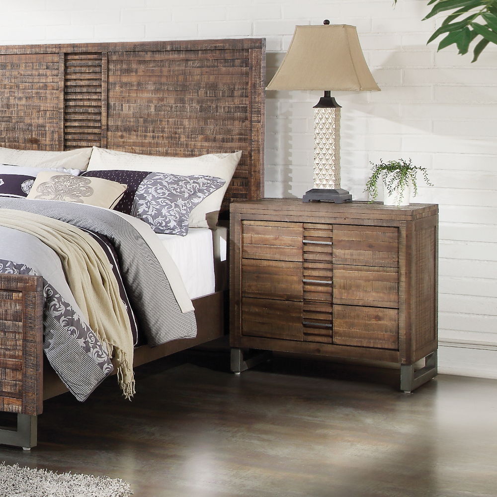 ACME Andria - Nightstand - Reclaimed Oak | Meri Furniture