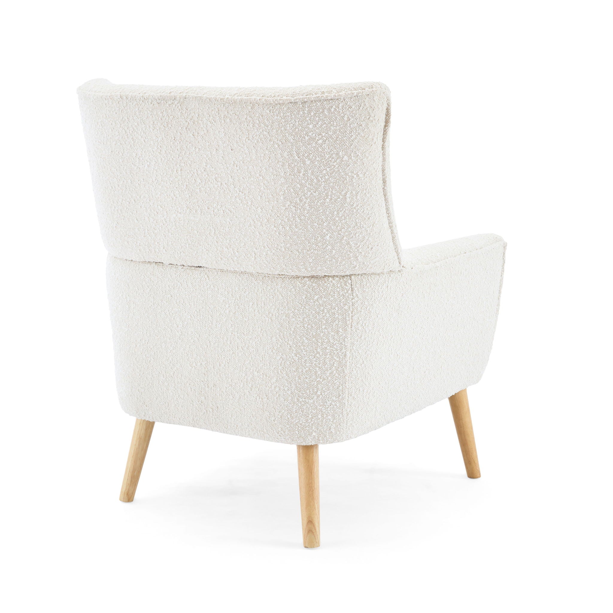 Ergonomic Accent Chair With Button Tufted Design And Rubber Wood Legs - Almond