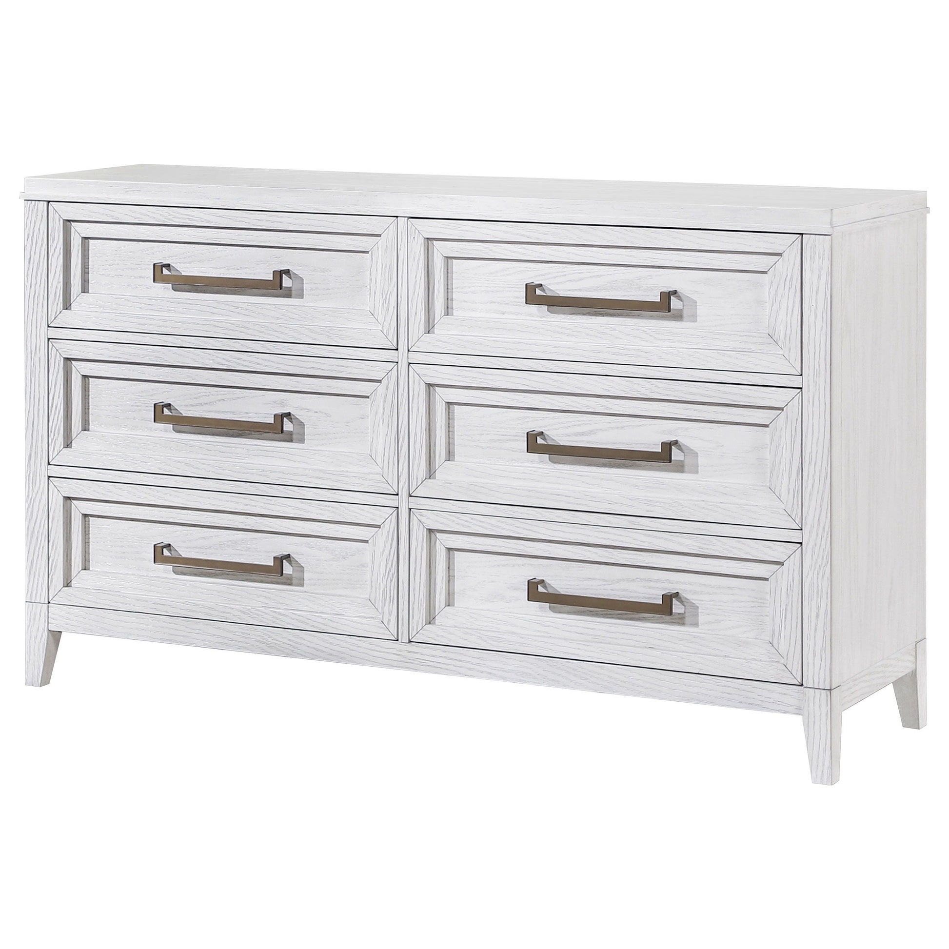 Coaster Fine Furniture Marielle - 6-Drawer Bedroom Dresser - Distressed White | Meri Furniture