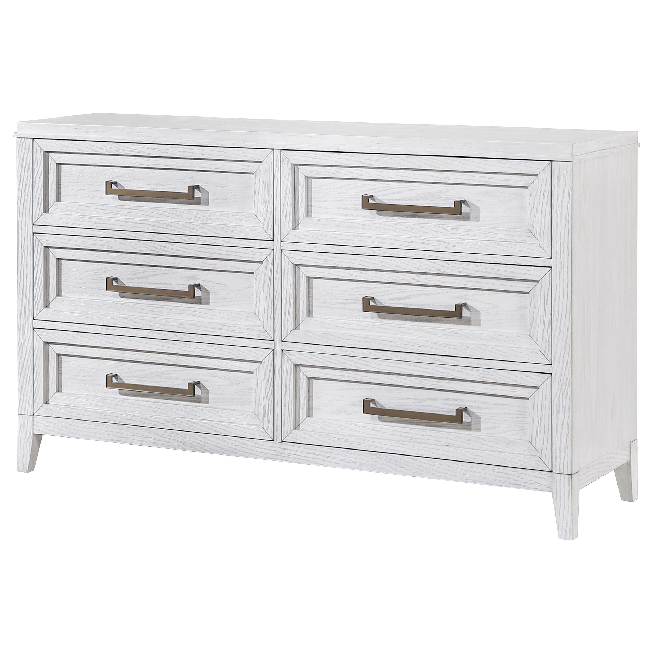 Coaster Fine Furniture Marielle - 6-Drawer Bedroom Dresser - Distressed White | Meri Furniture