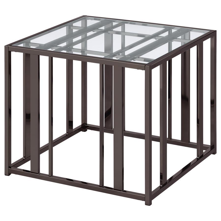 Coaster Fine Furniture Adri - Rectangular Glass Top Side End Table | Meri Furniture