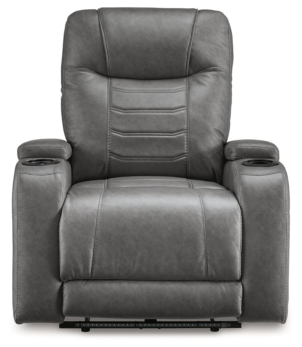 Signature Design by Ashley® Schooner Rocks - Power Recliner / Adj Headrest | Meri Furniture