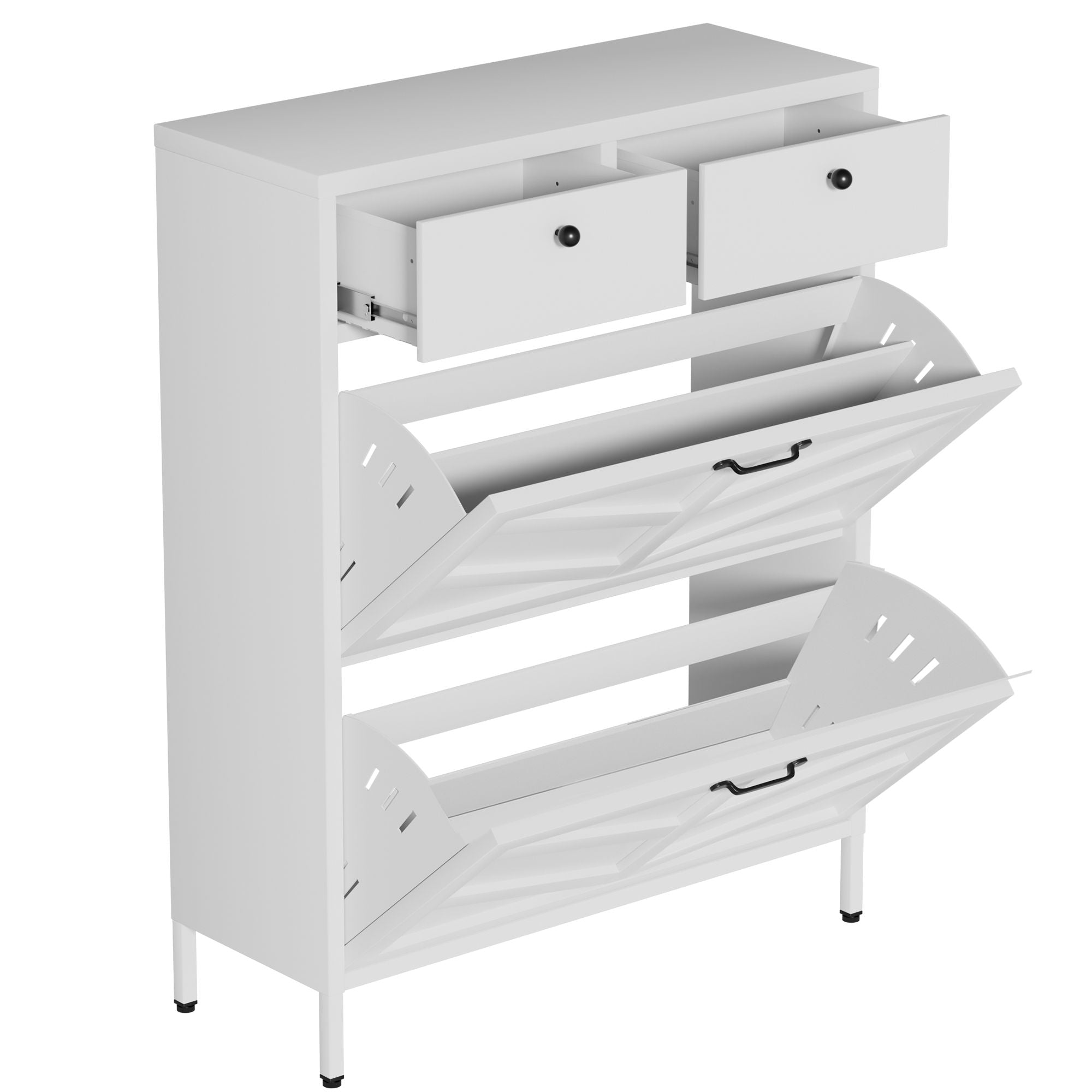 Shoe Cabinet With Flip Drawers