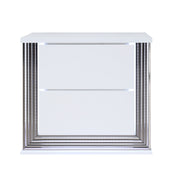 Moon - Smooth Nightstand With LED - White