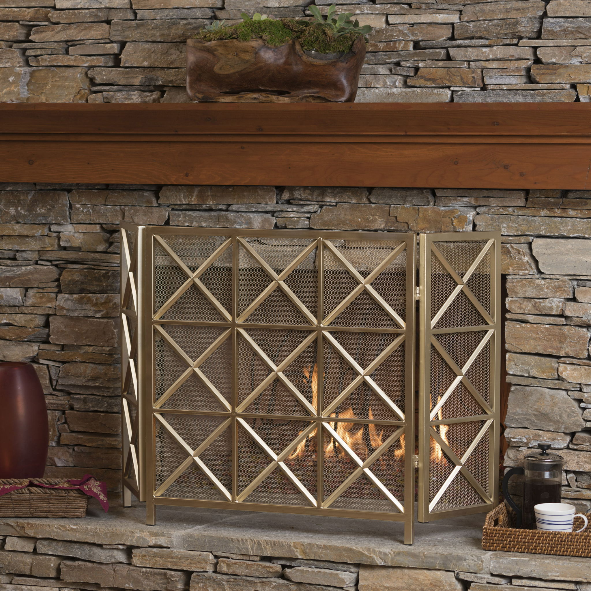 Margaret - 3 Panel Fireplace Screen Iron