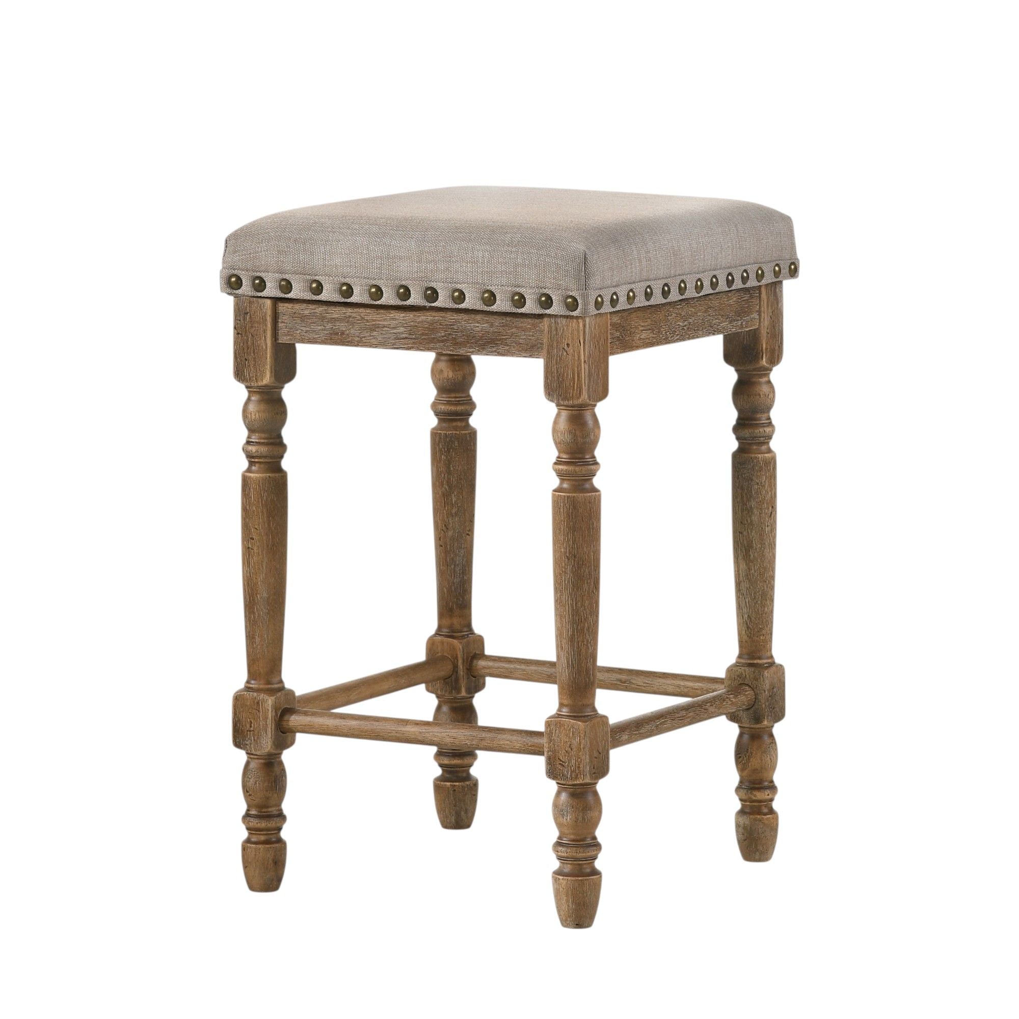 Farsiris - Weathered Counter Height Stool (Set 2) - Beige