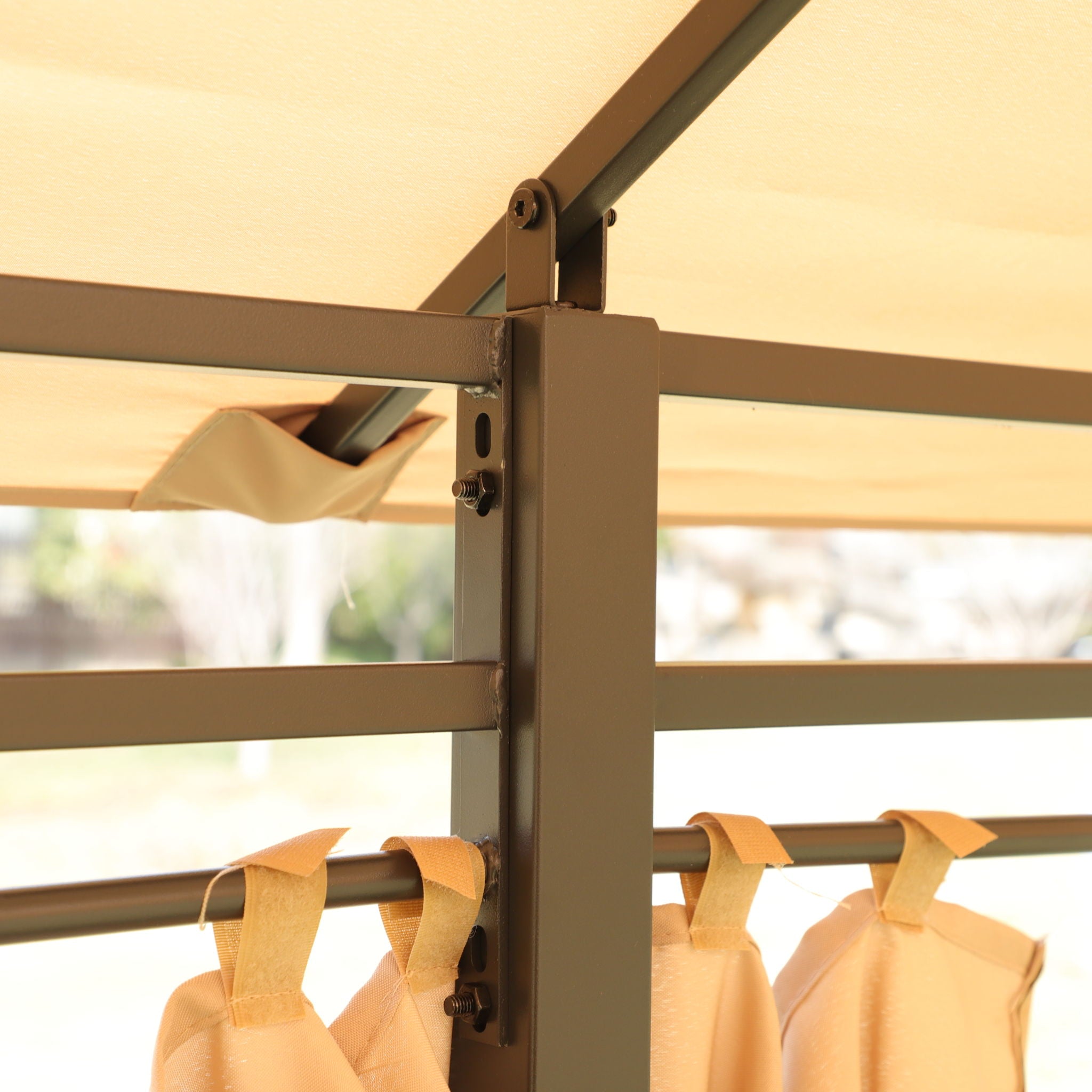 Outdoor Patio Gazebo Tent With Ventilated Double Roof And Sidewall