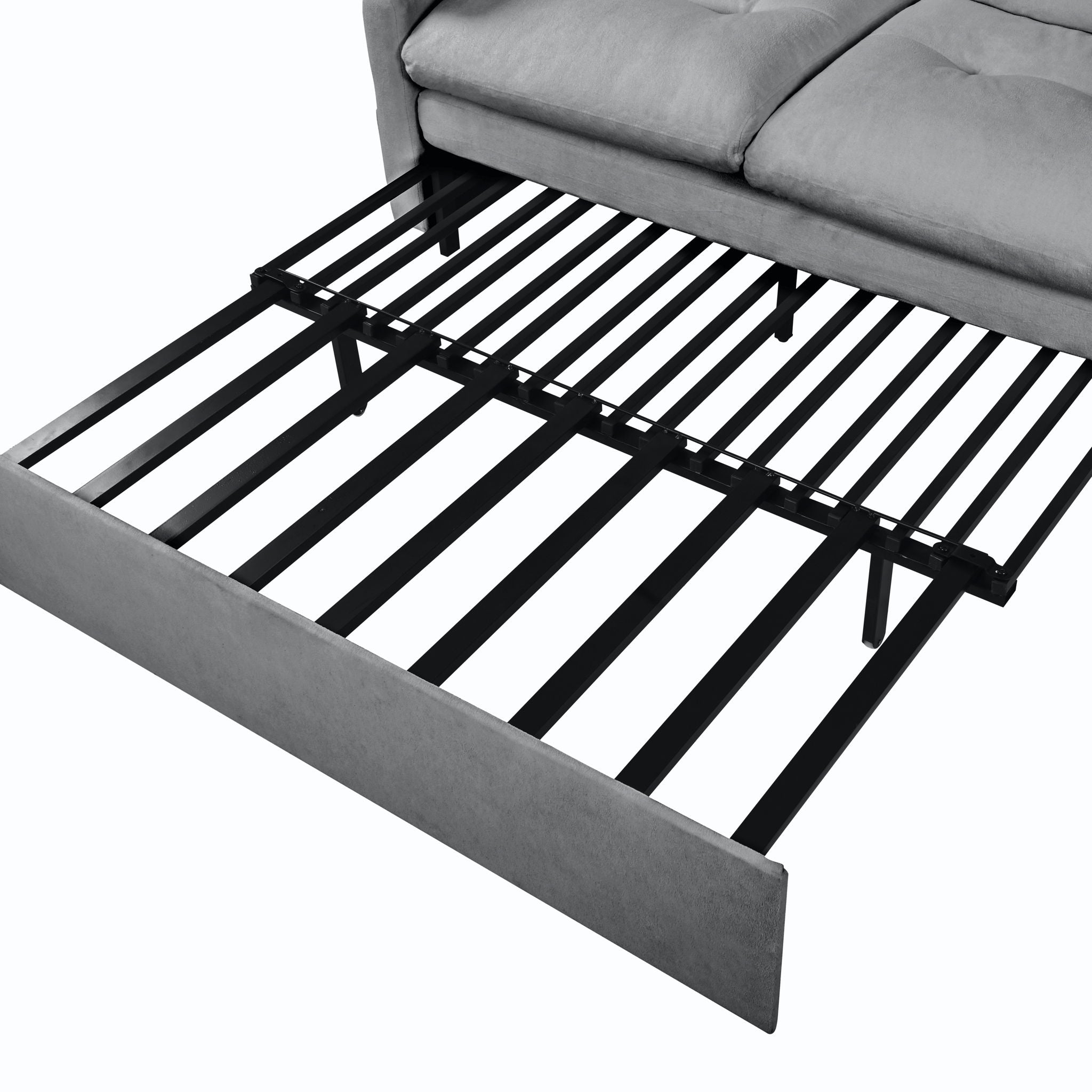 Modern Convertible Sleeper Sofa Bed With Pull-Out Queen Design, Side Storage & Thick Cushions
