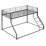 Metal Floor Bunk Bed With Sloped Ladder, Space Saving Design