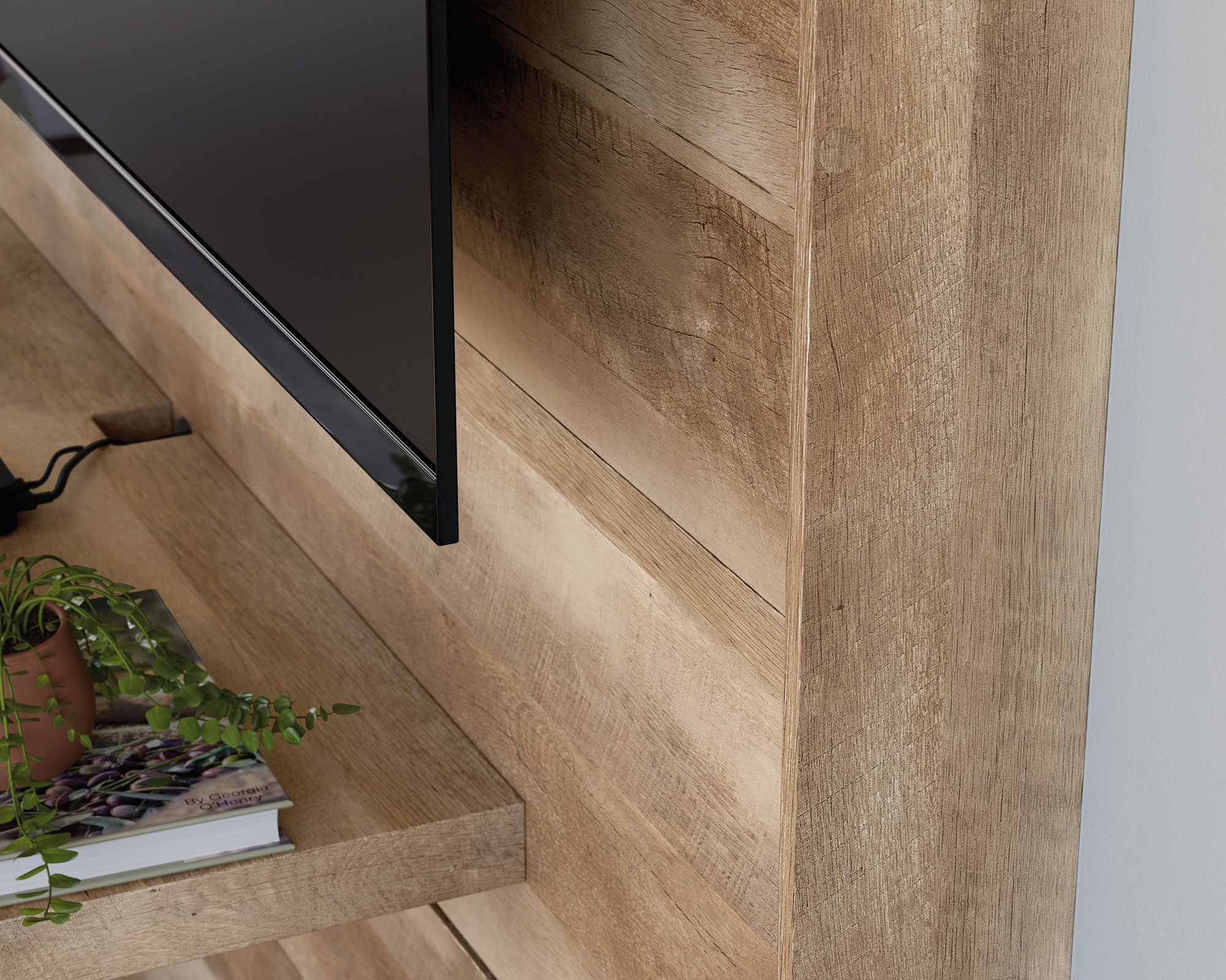Entertainment Wall In Lintel Oak