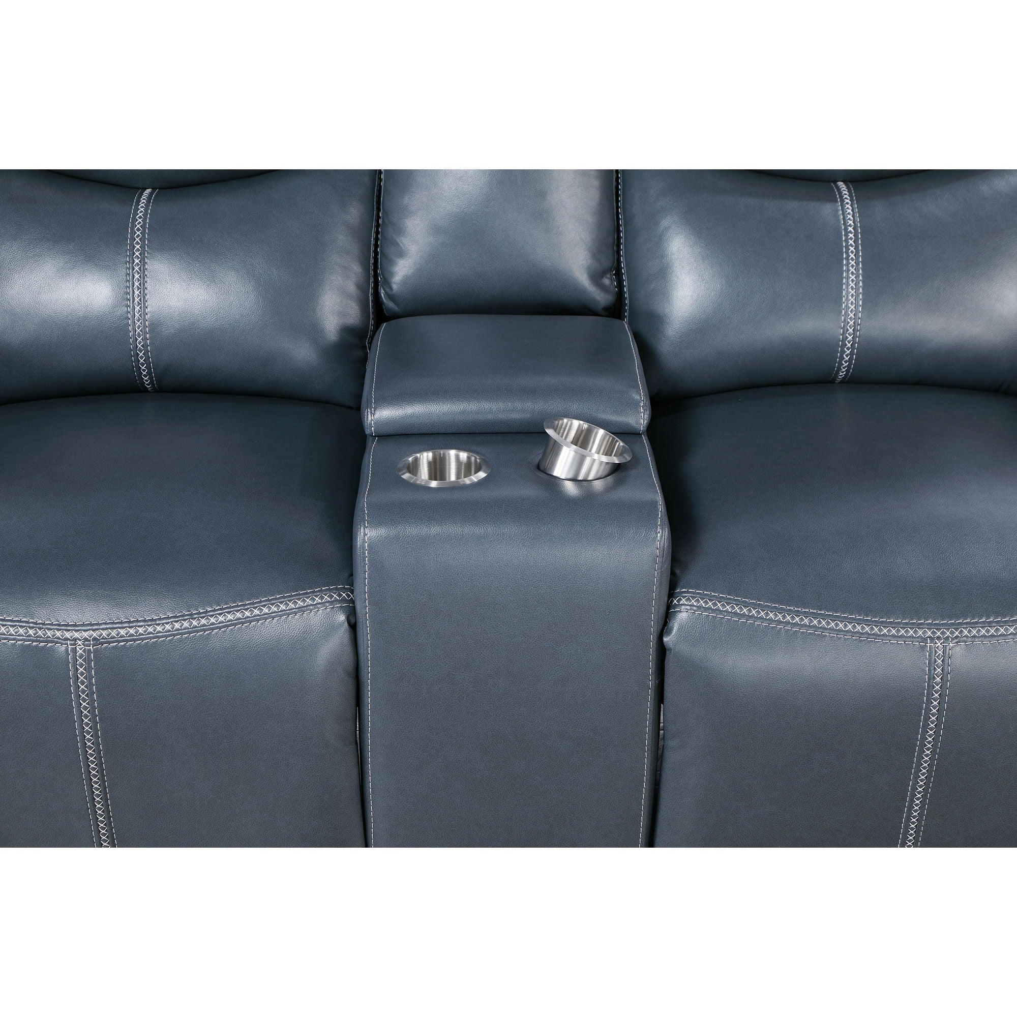Stanwicke - Motion Reclining Loveseat With Console - Blue
