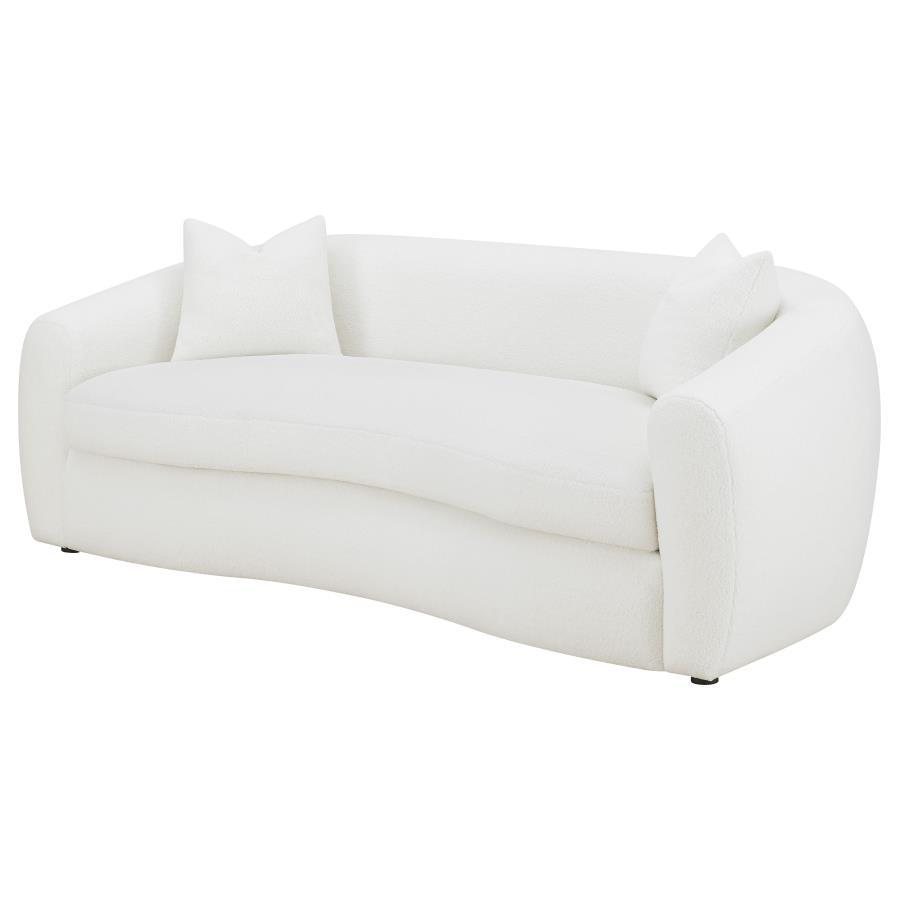 Coaster Fine Furniture Isabella - Faux Sheepskin Upholstered Sofa Natural - Ivory | Meri Furniture