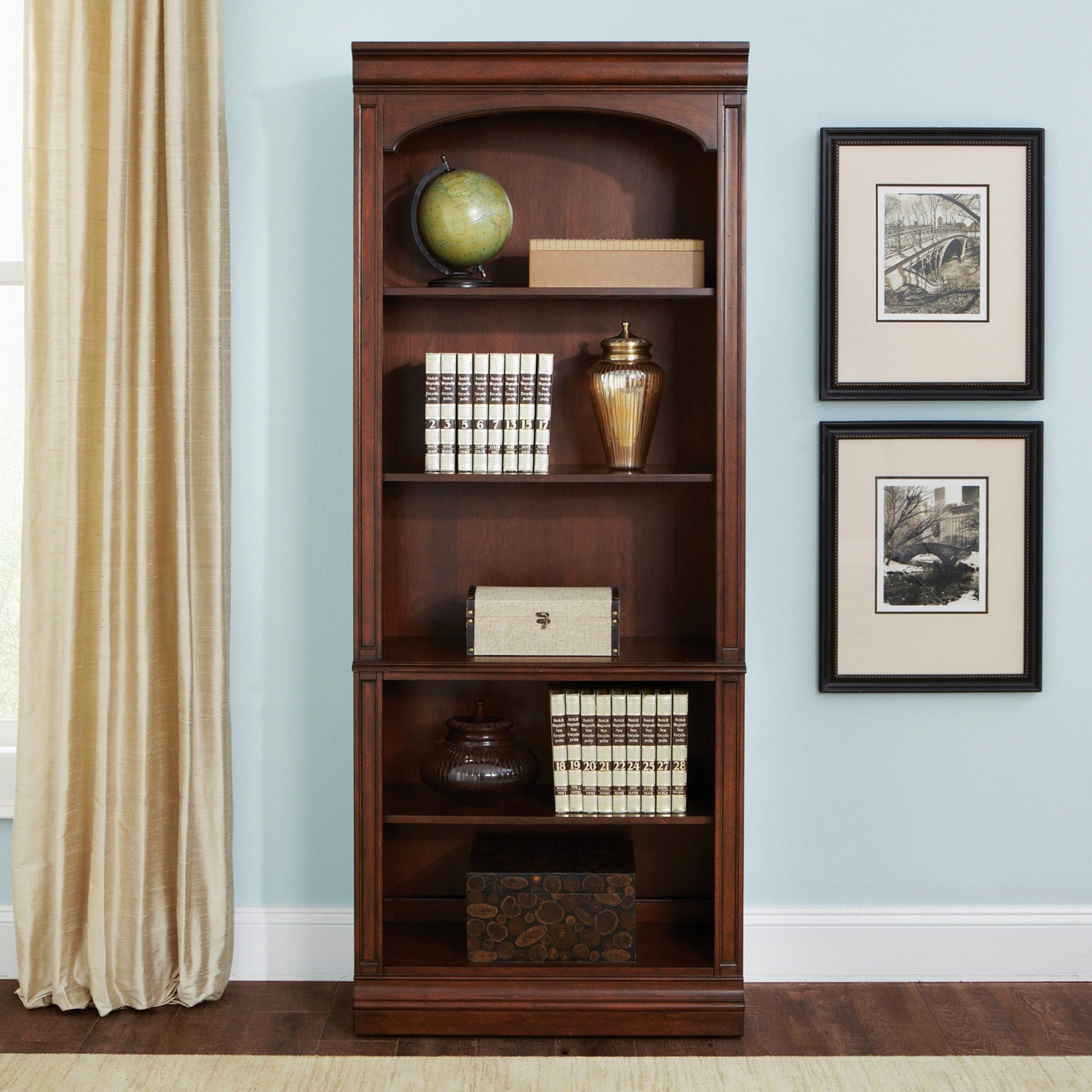 Liberty Furniture Brayton Manor - Jr Executive Open Bookcase - Dark Brown | Meri Furniture