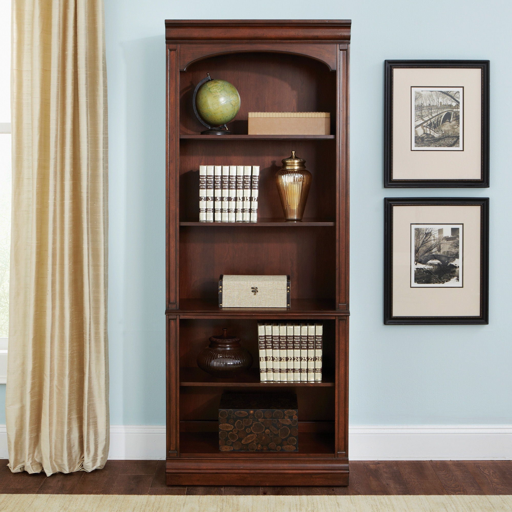 Liberty Furniture Brayton Manor - Jr Executive Open Bookcase - Dark Brown | Meri Furniture