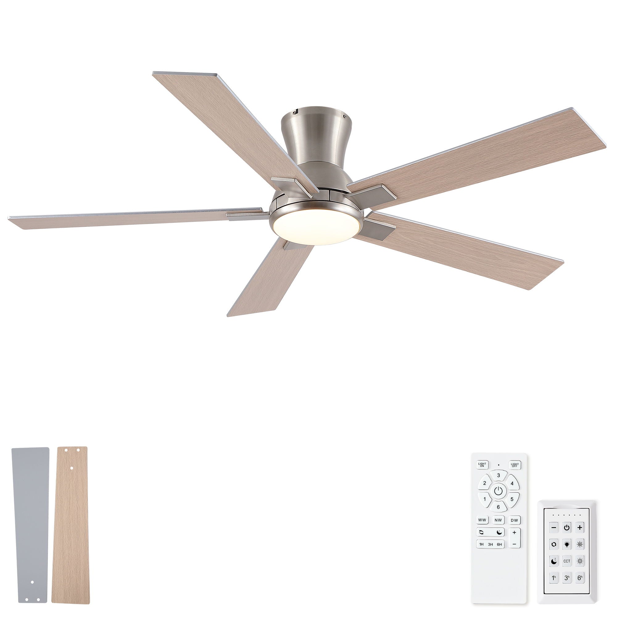 Reversible Quiet Motor Ceiling Fan Light With ABS Blades