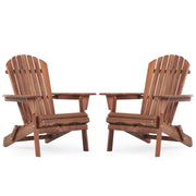 Lounge Patio Chair For Garden Outdoor Wooden Folding Adirondack Chair (Set of 2) Solid Cedar Wood Lounge Patio Chair For Garden