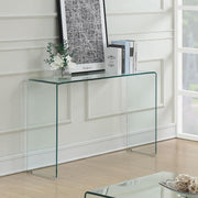 Coaster Fine Furniture Ripley - Tempered Bent Glass Entryway Console Table - Clear | Meri Furniture
