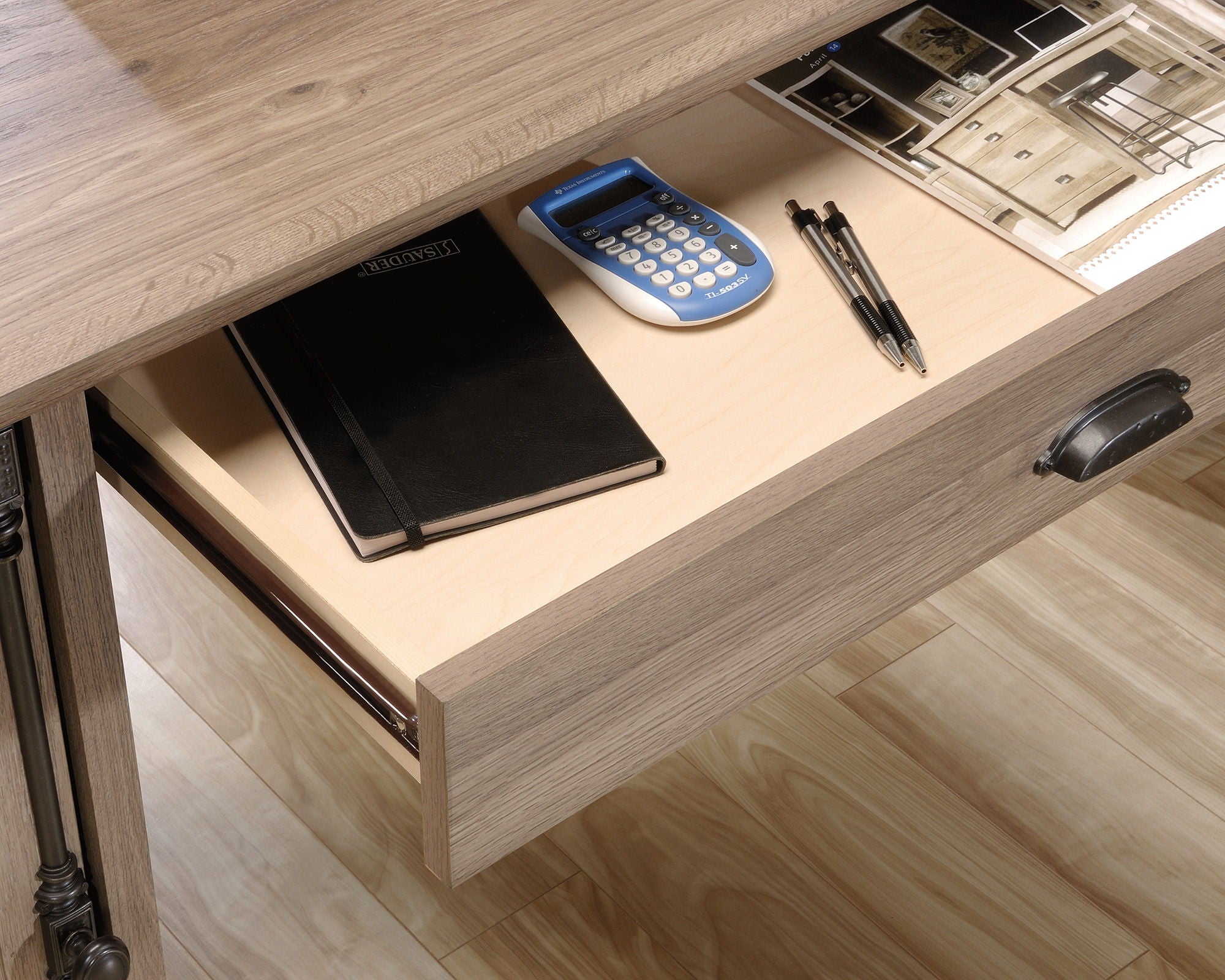 L-Shaped Desk in Salt Oak