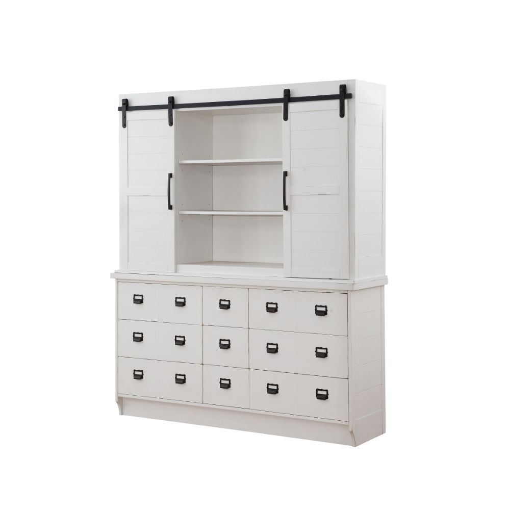 ACME Renske - Hutch & Buffet - Antique White | Meri Furniture