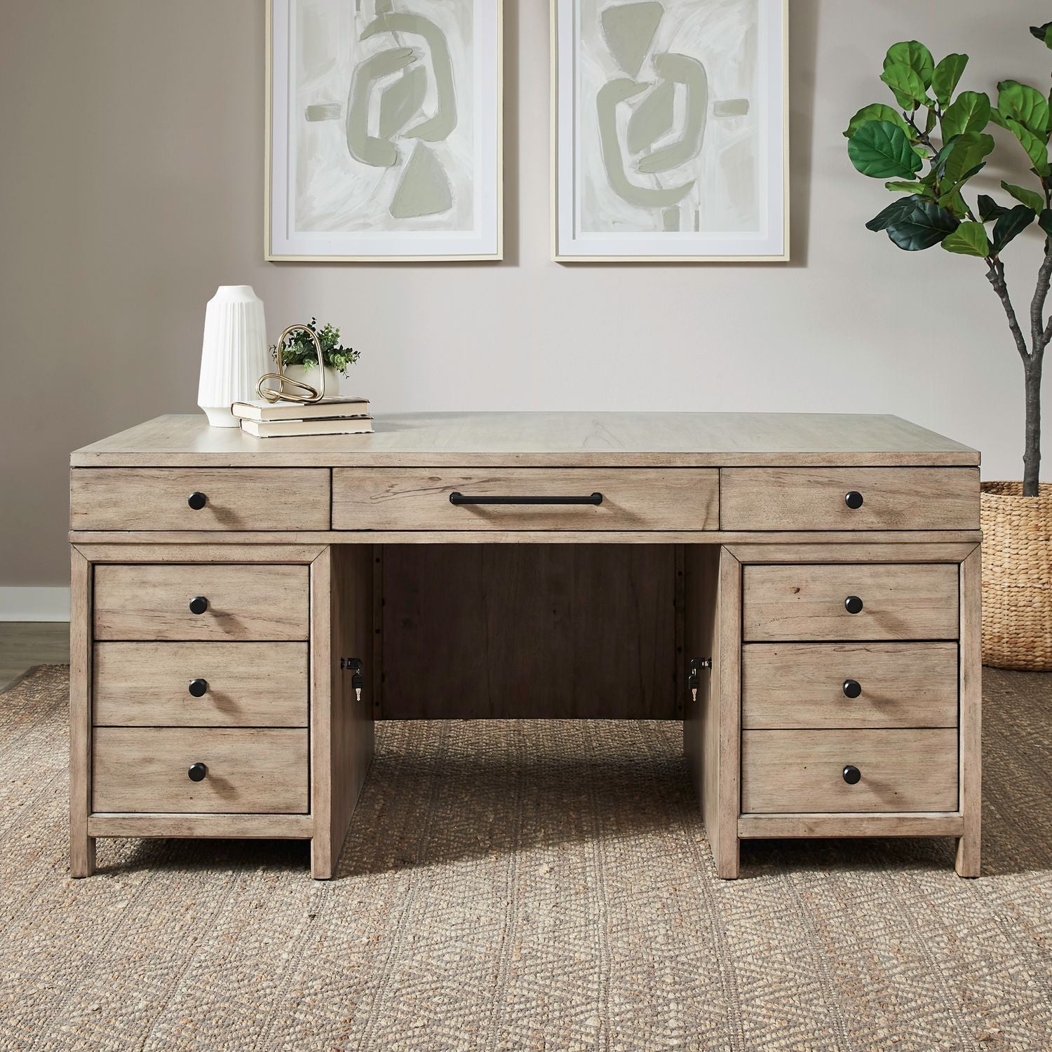 Proximity Place - Jr Executive Desk - Barley Buff