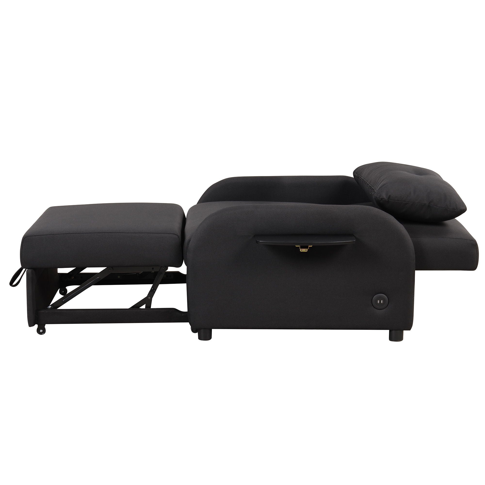 Versatile Pull Out Sofa Sleeper 3 In 1 With Wing Table & USB Charge, Compact Design