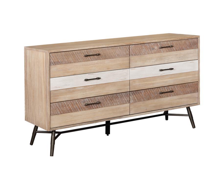 Coaster Fine Furniture Marlow - 6-Drawer Dresser - Rough Sawn Multi | Meri Furniture