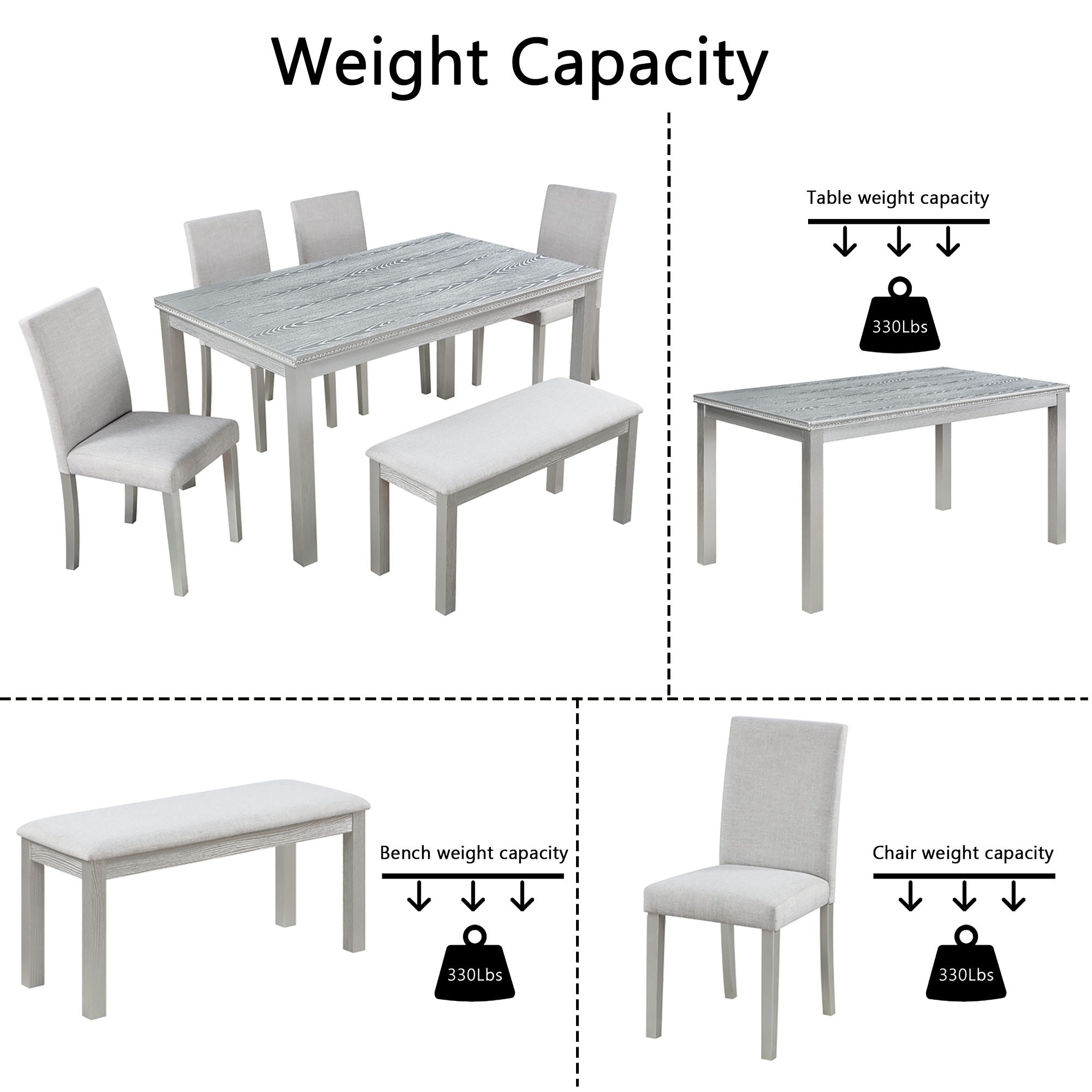 Dining Table Set With Crystal Decoration And Upholstered Chairs