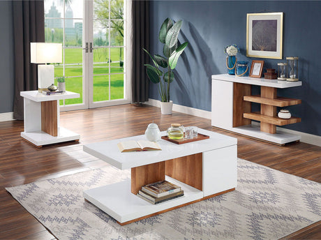 Furniture of America Moa - Coffee Table - White / Natural Tone | Meri Furniture