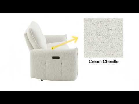 Lalisa - Power Motion Loveseat With USB Port - Cream Chenille
