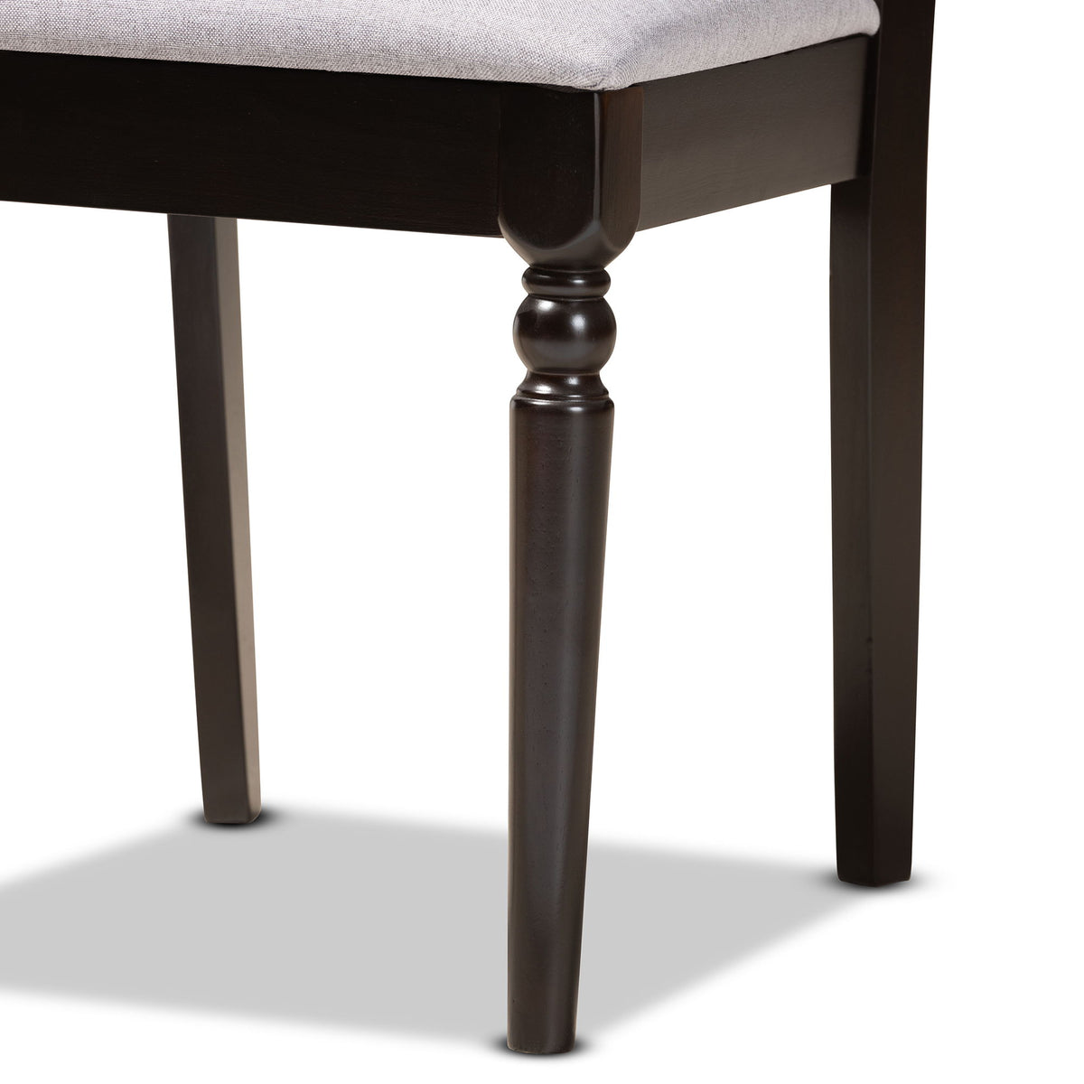 Eliza Modern and Contemporary Grey Fabric Upholstered and Walnut Brown Finished Wood 5-Piece Dining Set