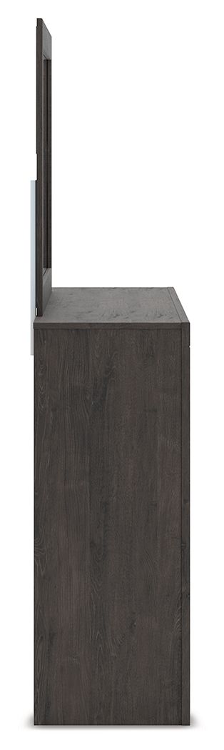 Fraluna - Dresser And Mirror - Charcoal