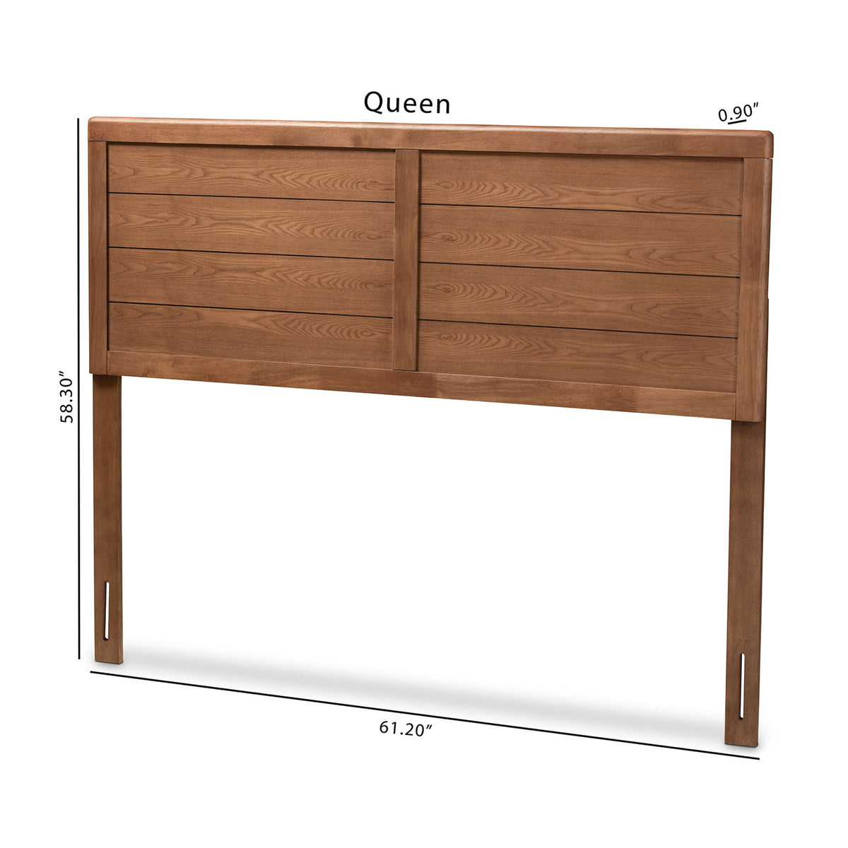 Seren Mid-Century Modern Walnut Brown Finished Wood Full Size Headboard