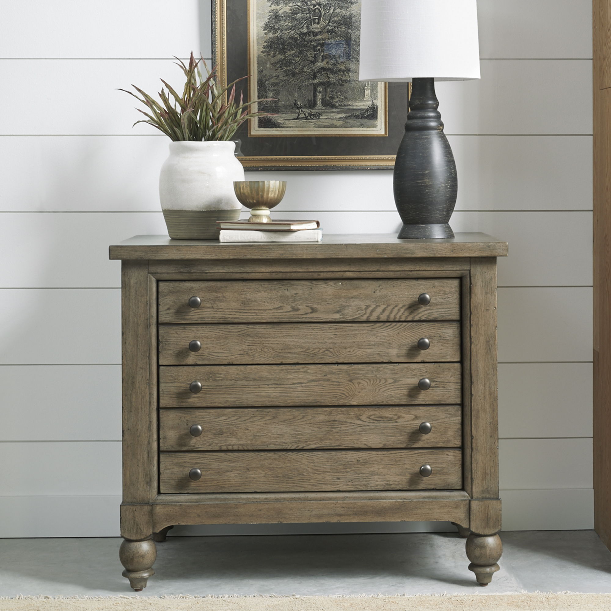 Liberty Furniture Americana Farmhouse - Lateral File Cabinet - Light Brown | Meri Furniture