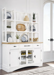 Signature Design by Ashley® Ashbryn - White / Natural - Dining Server And Hutch | Meri Furniture