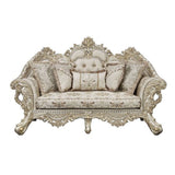 Danae - Loveseat - Fabric, Champagne & Gold Finish