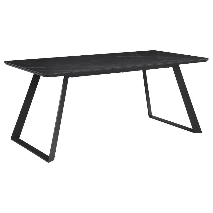 Coaster Fine Furniture Smith - Rectangular Ceramic Top Dining Table - Black | Meri Furniture