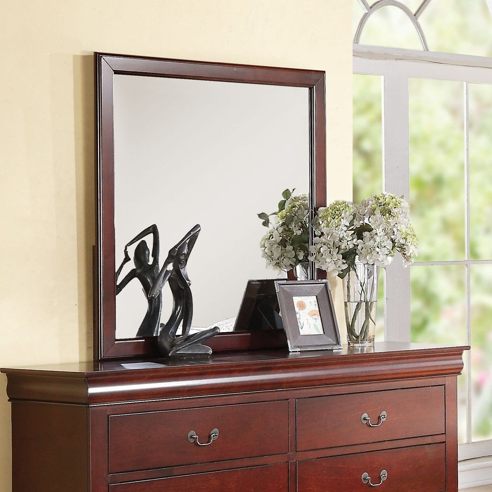 ACME This mirror simple in style with a rectangular frame. It will be the perfect complement from the most sophisticated to decor casual settings. | Meri Furniture