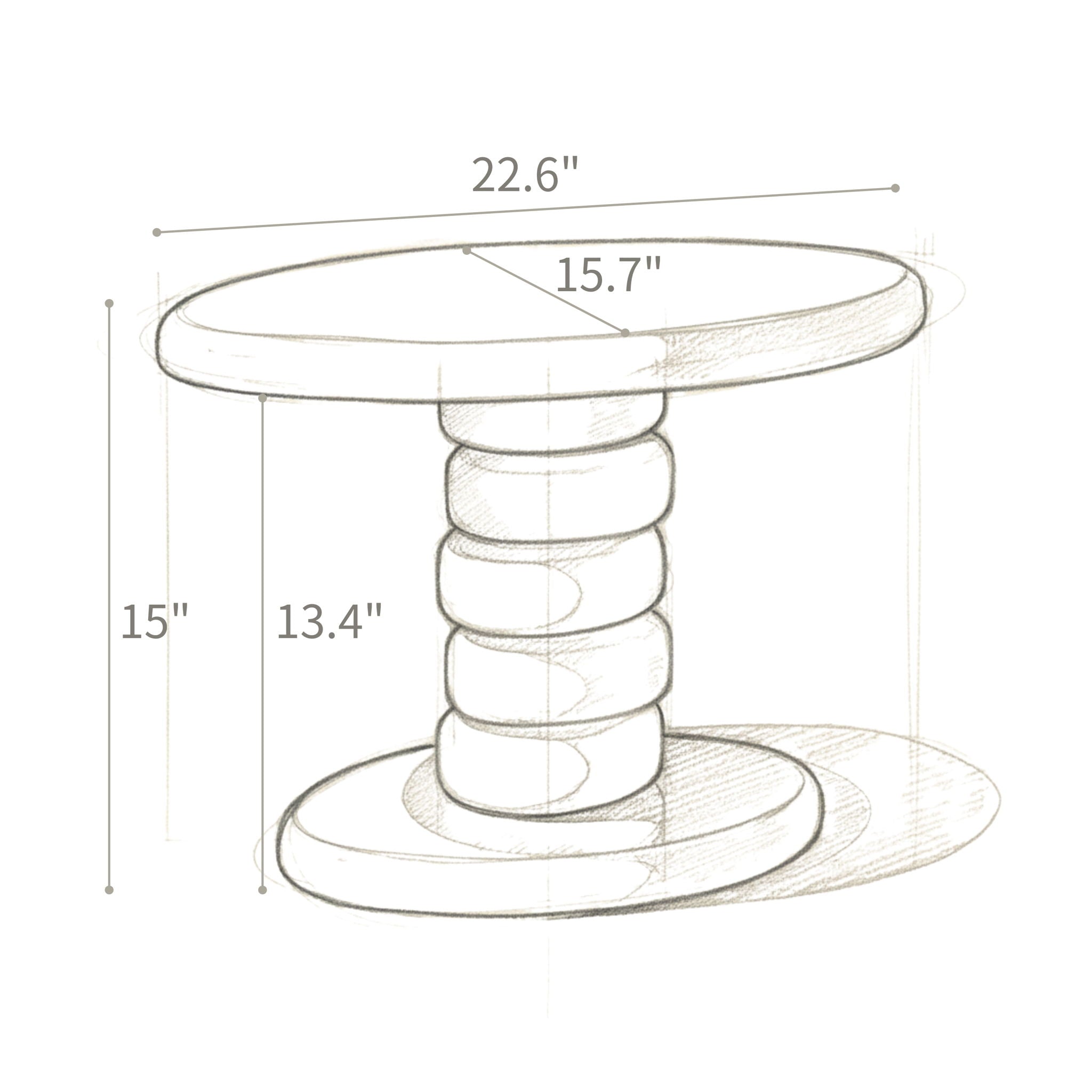 Stacked Cobblestone End Table