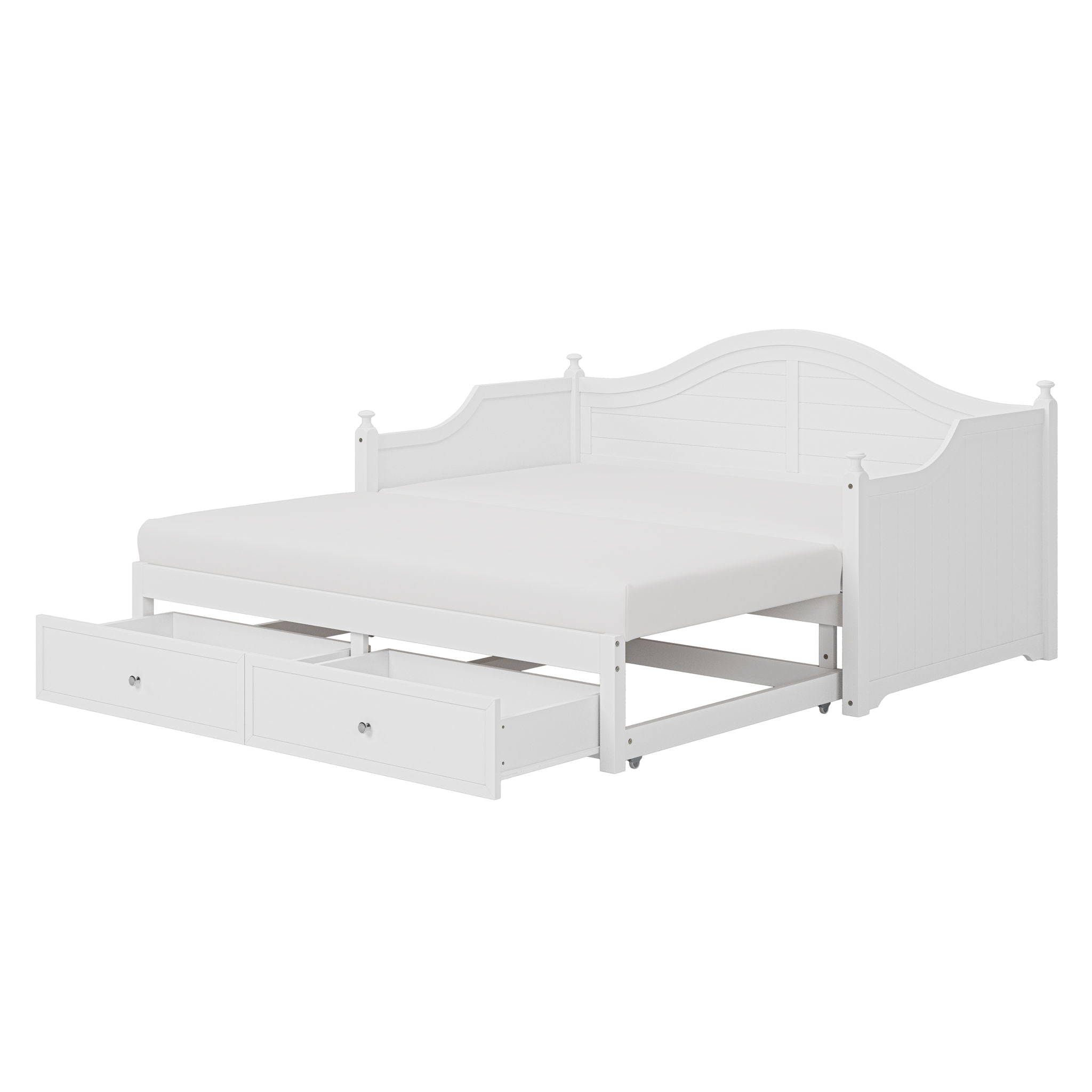 Daybed With Extendable Trundle And Storage Drawers