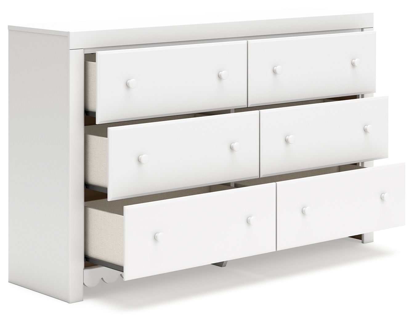 Signature Design by Ashley® Mollviney - White - Six Drawer Dresser | Meri Furniture