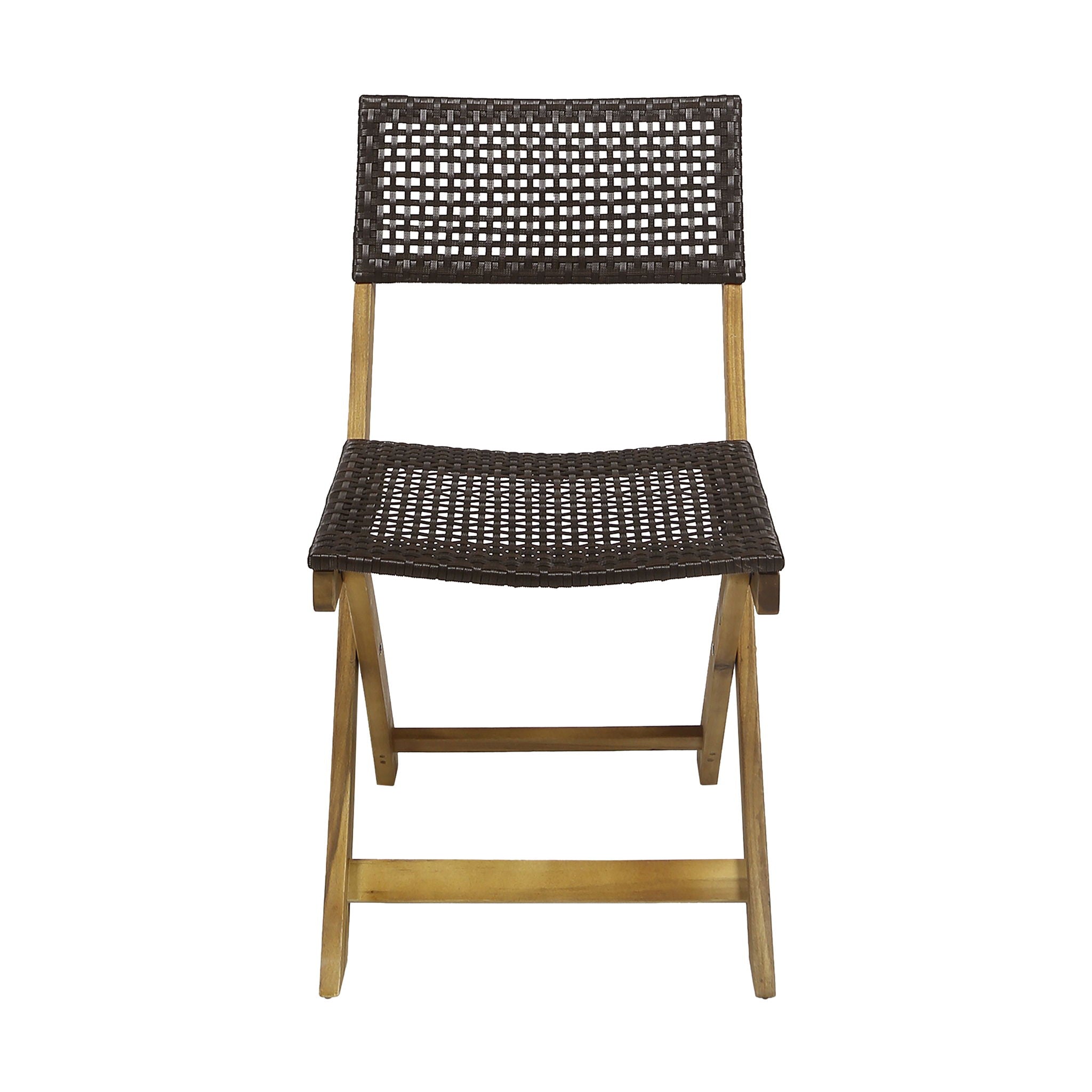 Bistro Foldable Chair With Wicker Backrest