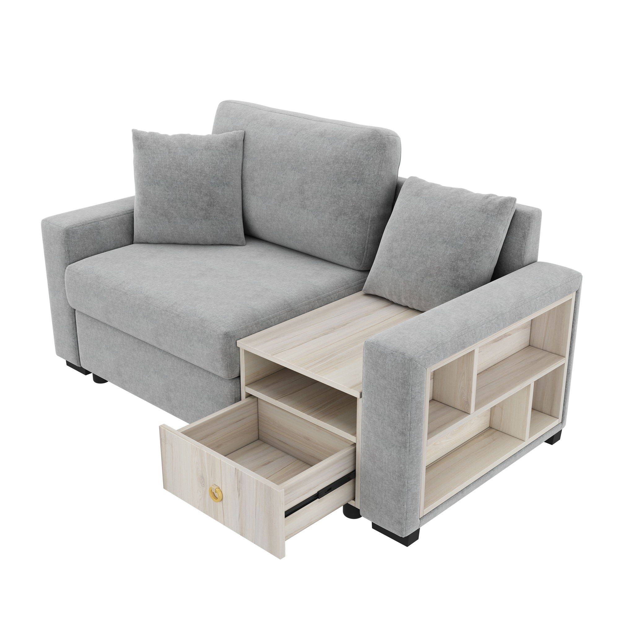 Modular Sofa Couch With Storage Armrest And Center Console